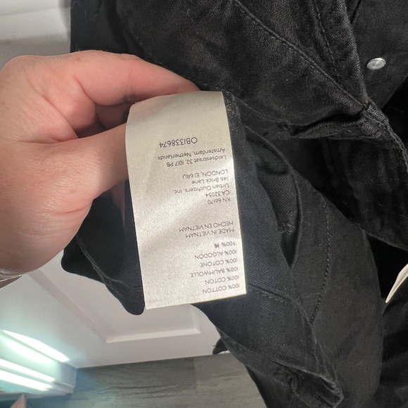 Free People NWT Sami Black Denim Mini Halter Dress Women's Size Large - Picture 9 of 9